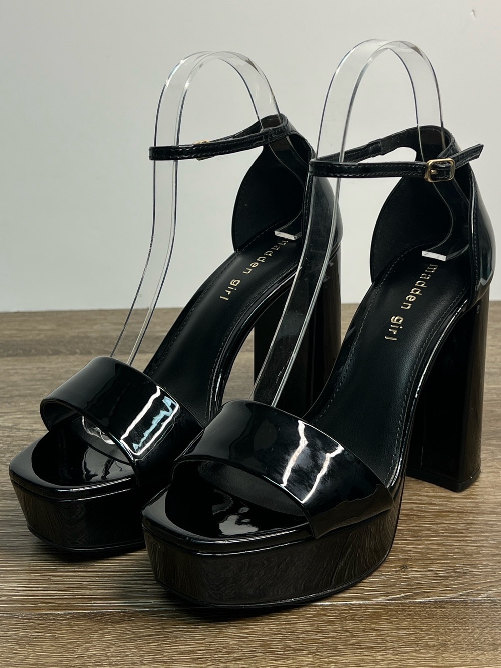 Madden Girl Omega Black Patent Platform Heels Women’s 7.5